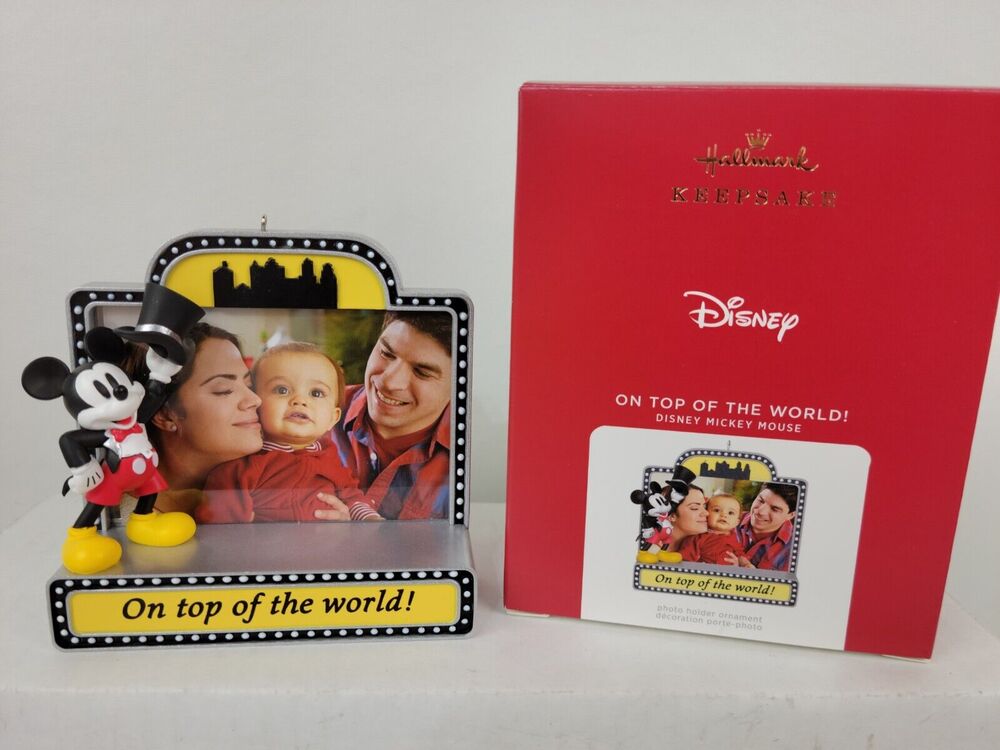Hallmark Photo Frame Ornament ~ On Top Of The World! Disney Mickey Mouse